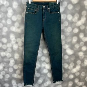 Rag & Bone Cate Mid Rise Ankle Skinny Jean in flint green. Size 25